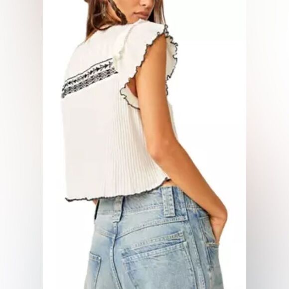 Free People Sarafina Top In Ivory Combo - Picture 3 of 6